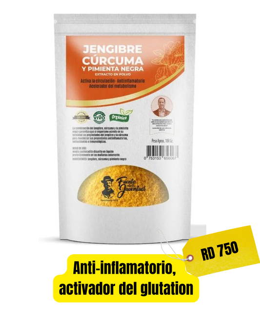JENGIBRE, CURCUMA Y PIMIENTA NEGRA.150gramos