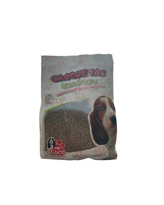 Croquetas ecológicas Premium, calidad ISO.