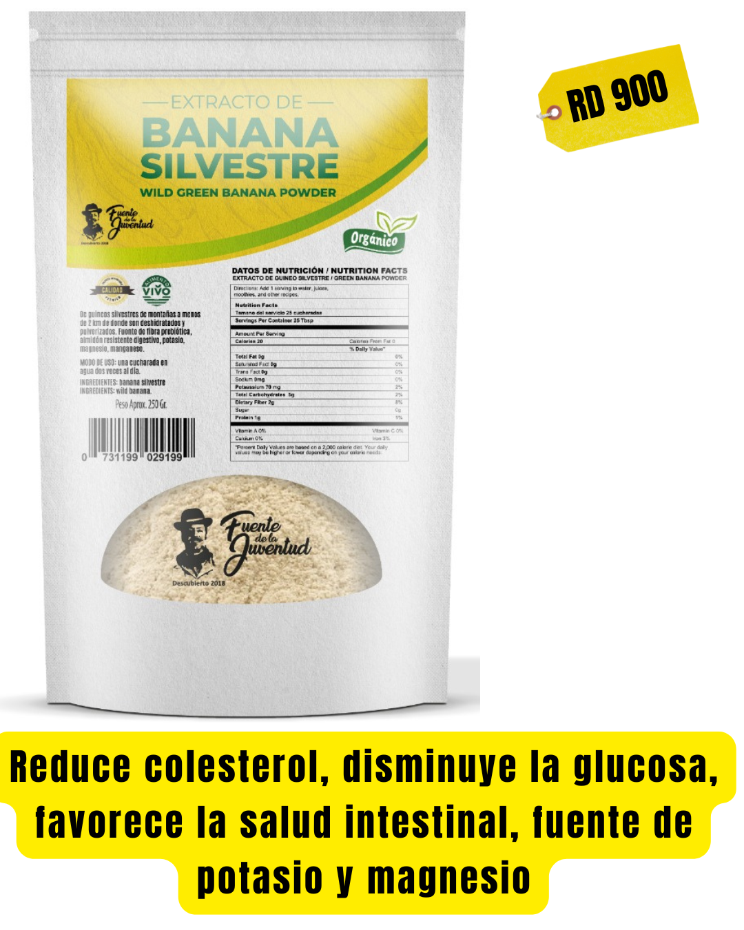 POLVO DE BANANA SILVESTRE 250 Gramos