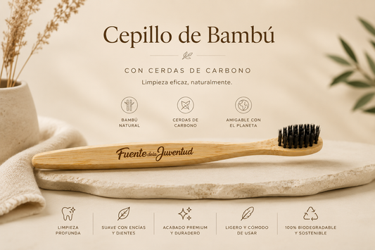 Cepillo Dental de Bambú con Hebras de Carbón