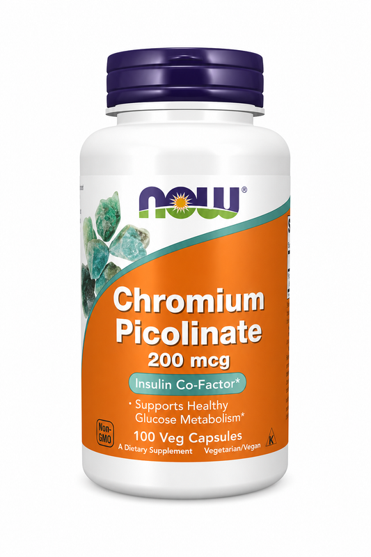 Picolinato de Cromo 200 mcg – 100 Cápsulas Vegetarianas