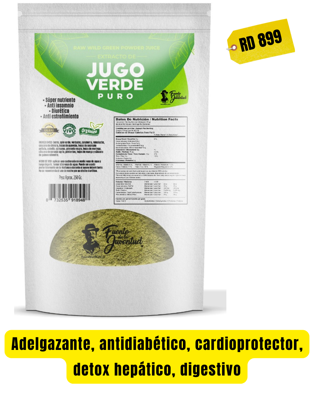 EXTRACTO DE JUGO VERDE PURO 170 Gramos