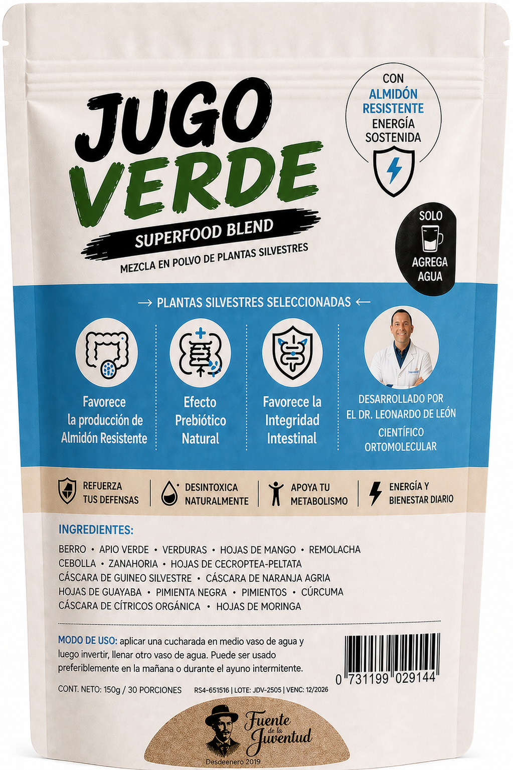 Jugo Verde azul