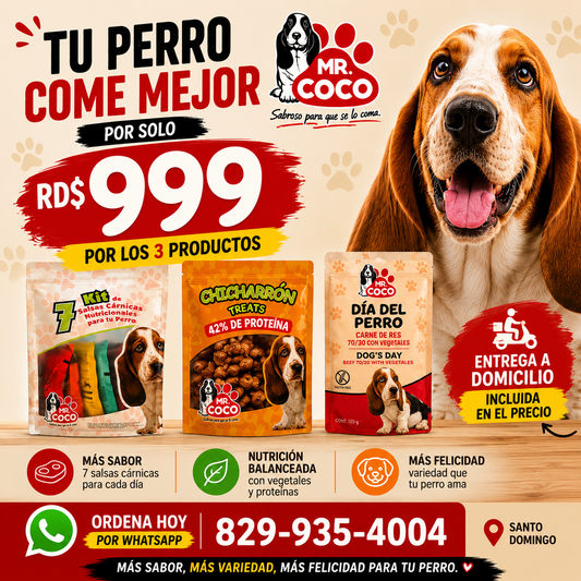 COMBO MR. COCO® – 7 Salsas + Croquetas + Chicharrón + Regalo Especial